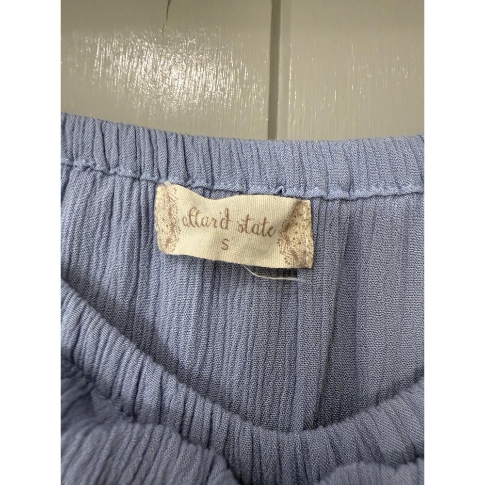 Altar'd State Womens Blue Embroidered Off The Shoulder Boho Blouse Small - Picture 2 of 9